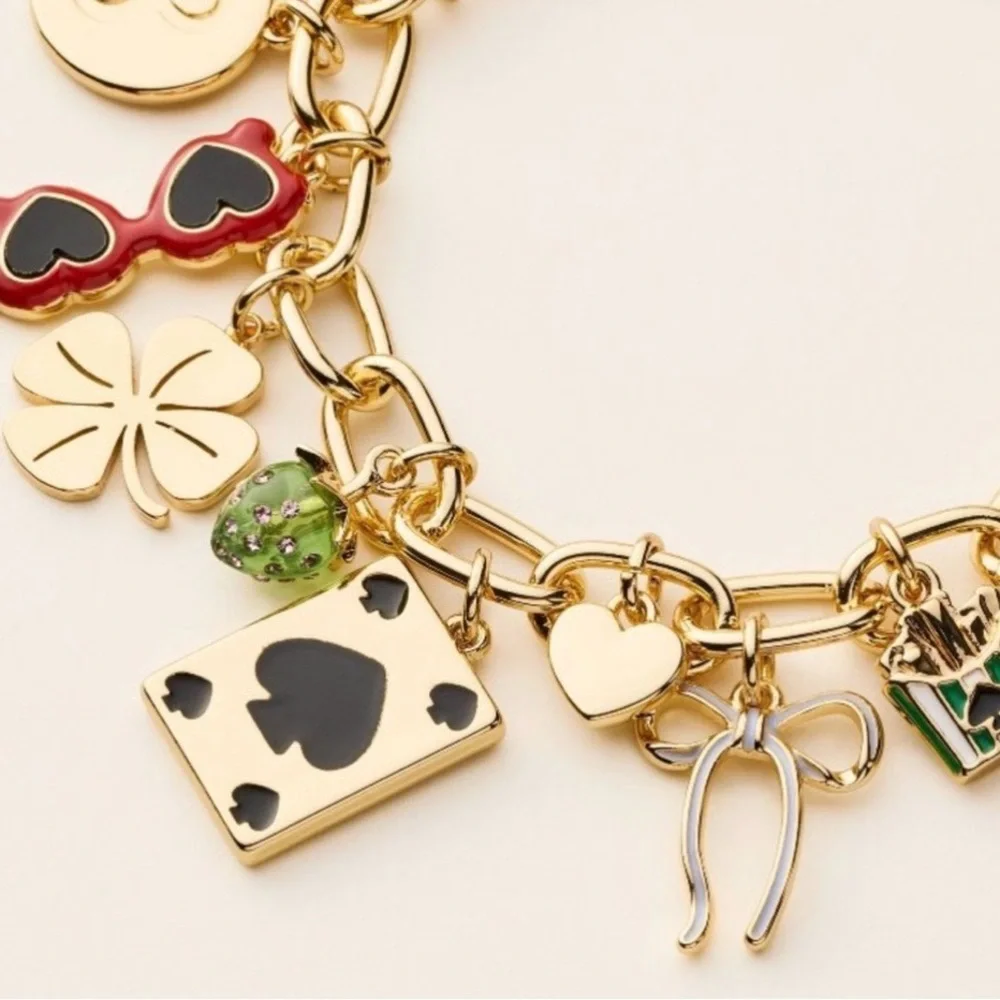 Kate Spade x Target NWT Chunky Charm Bracelet Gold Sold-Out Collab